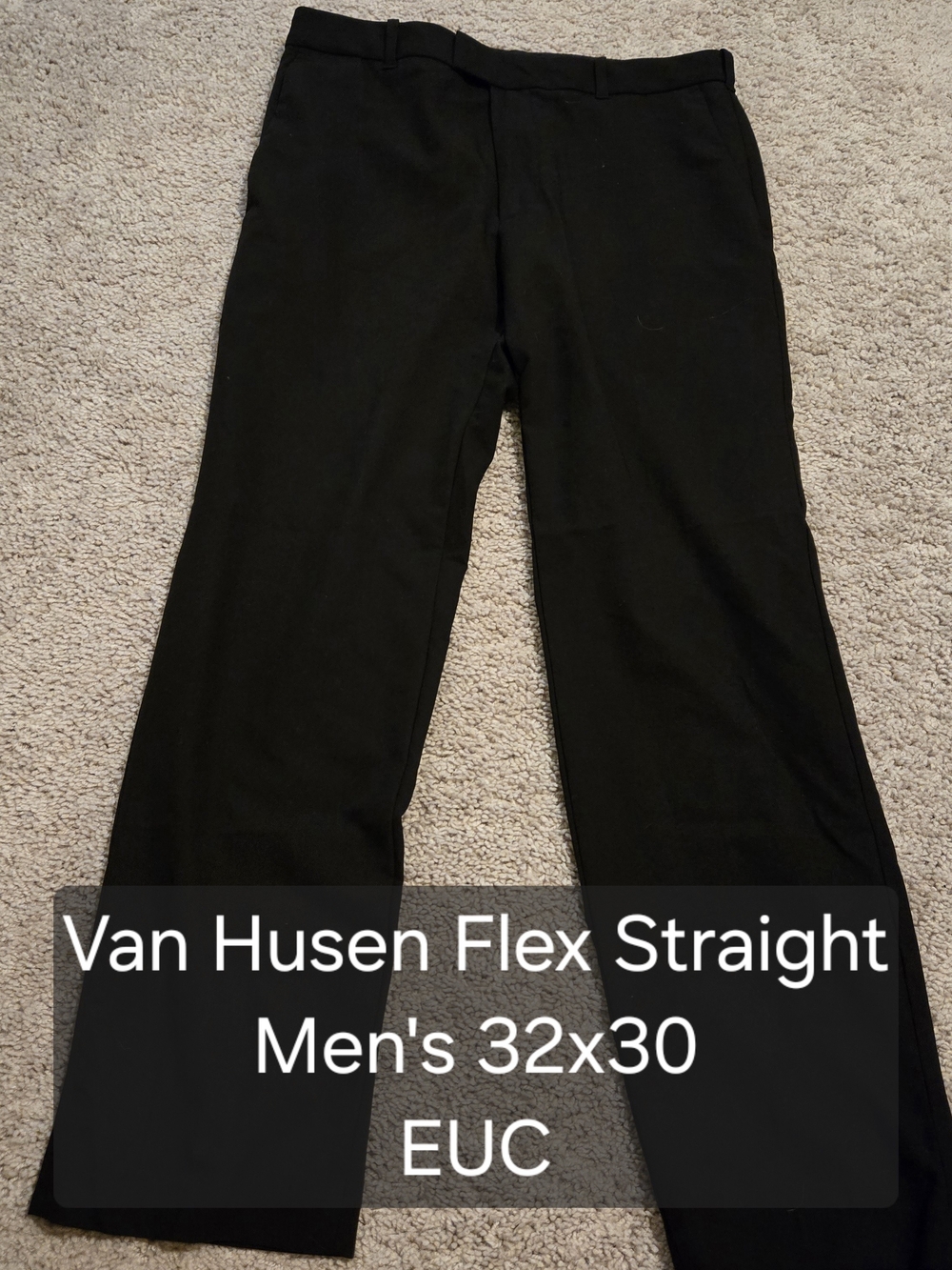 Van Heusen Black Men's Dress Pants - Straight Fit